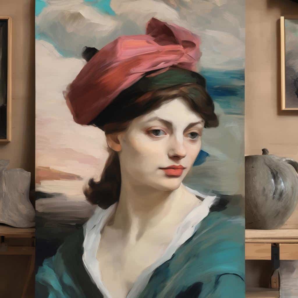 Παραδοσιακή και σύγχρονη τέχνη, ζωγραφική πορτρέτου, δημιουργική ανατροπή, εικαστικές δημιουργίες, τέχνη και έμπνευση.